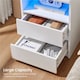 image 6 of Yaheetech Set of 2 Bedside Tables with 2 Storage Drawers and Open Compartment-White