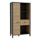 image 1 of High Rock Wide Shelf Unit in Matt Black/Riviera Oak
