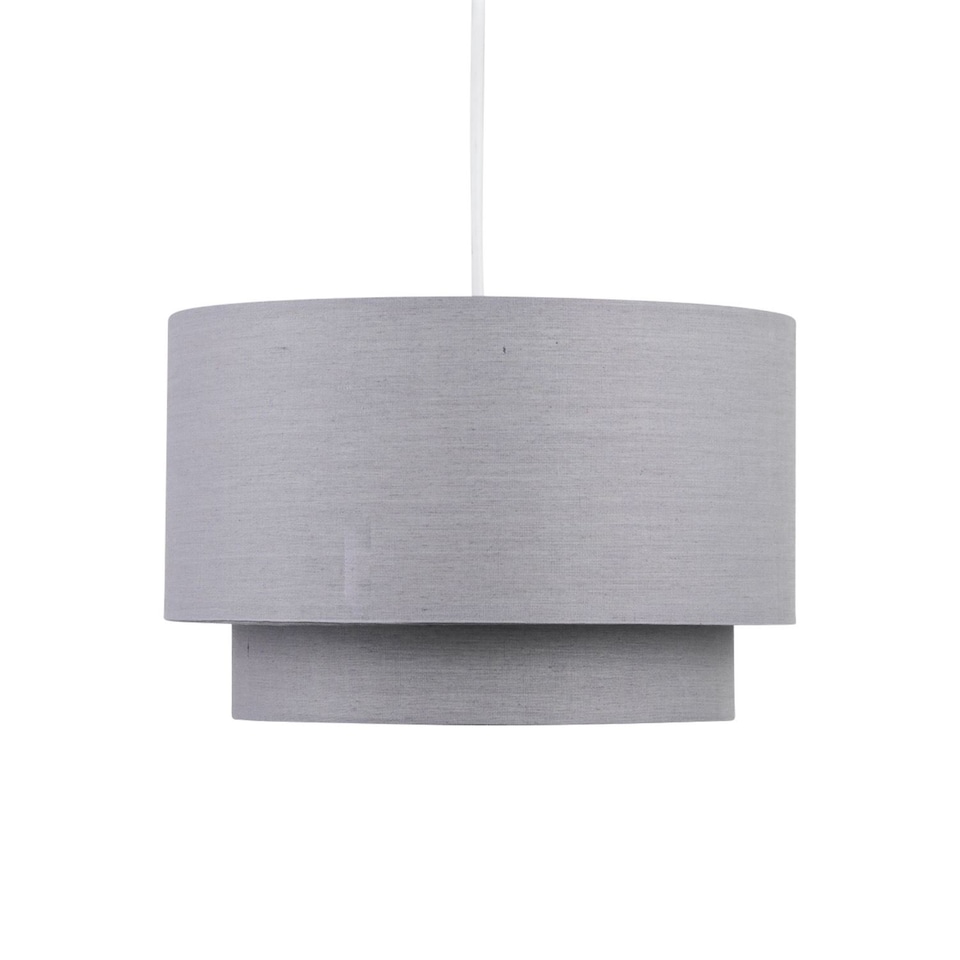 image 1 of Dark Grey 2 Tier Ceiling Light Shade | Grey | Medium | 1