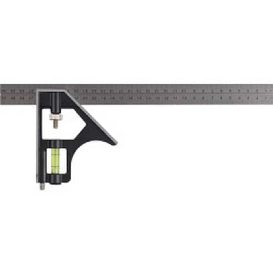 SupaTool Aluminium Combination Square - Grey/Black - 30cm