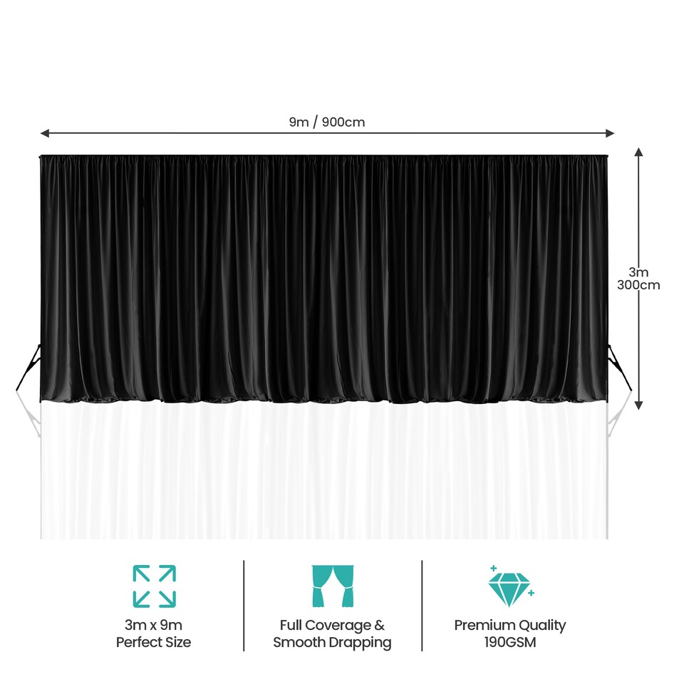 image 1 of Blackout Polyester Photography Backdrop for Studio Photo Shoot - 3x9m