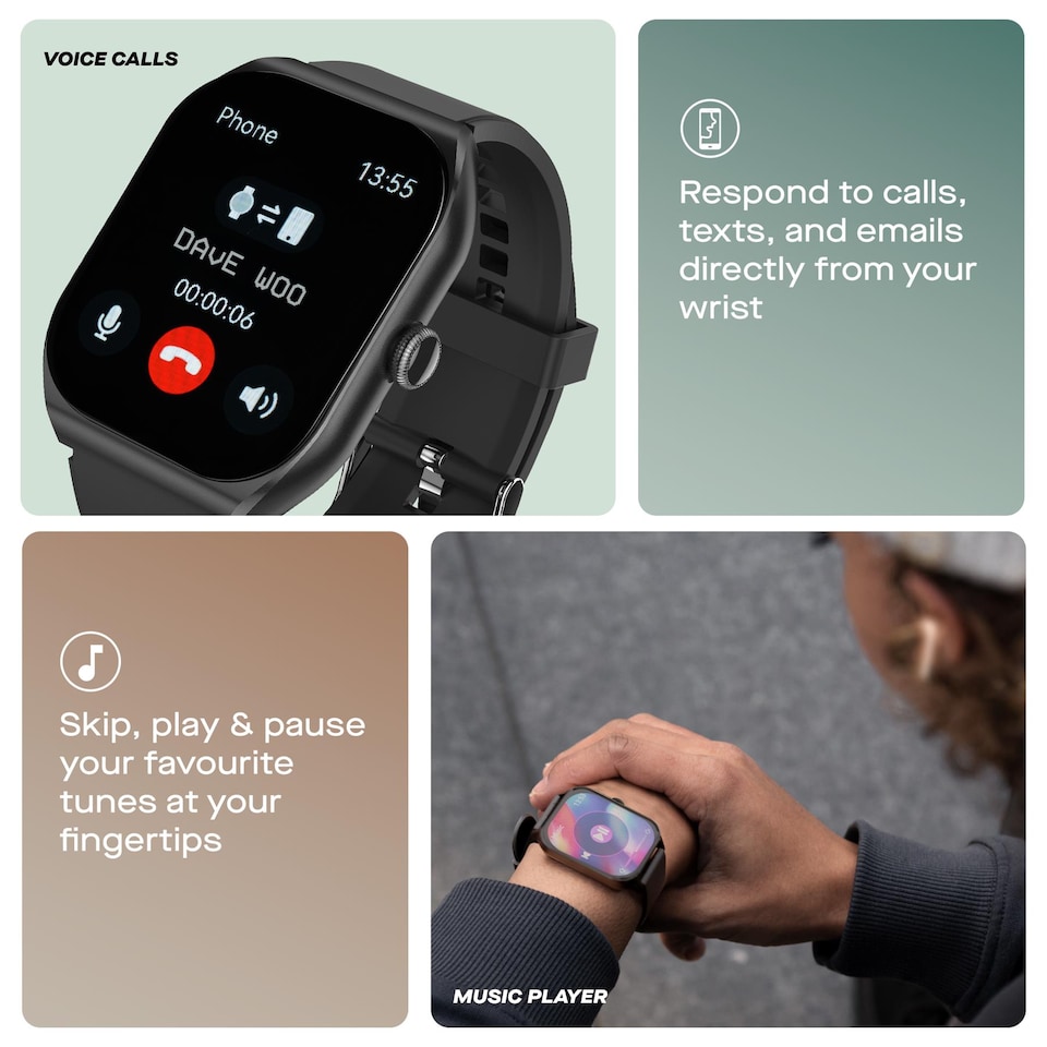 image 1 of Daewoo CNX Plus Smartwatch AMOLED Display, Calls & Fitness Tracking - Black