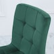 image 3 of Living and Home Set of 4 Modern Frosted Velvet Dining Chairs with Metal Legs - Green