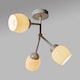 image 4 of ValueLights Kenton Aged Metal Effect 3 Way Ceiling Light White Glass Shades and Bulbs