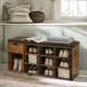 image 3 of 10 Compartment Shoe Storage Bench Industrial Rustic Brown Brown