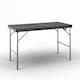 image 1 of 4ft Black Rattan Design Folding Table Outdoor Portable Carry Handle Garden Patio | Black | Black | 4ft table | 1