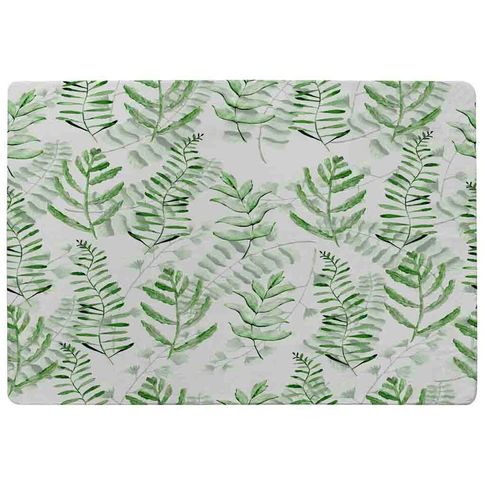 image 1 of Green Fern Watercolour Rug Green | XL