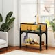image 2 of PawHut Wooden Tortoise House with Storage Shelf, Clear Observation Windows