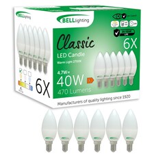 BELL Lighting E14 SES Dimmable LED Candle Warm White 2700K Energy Saving LED