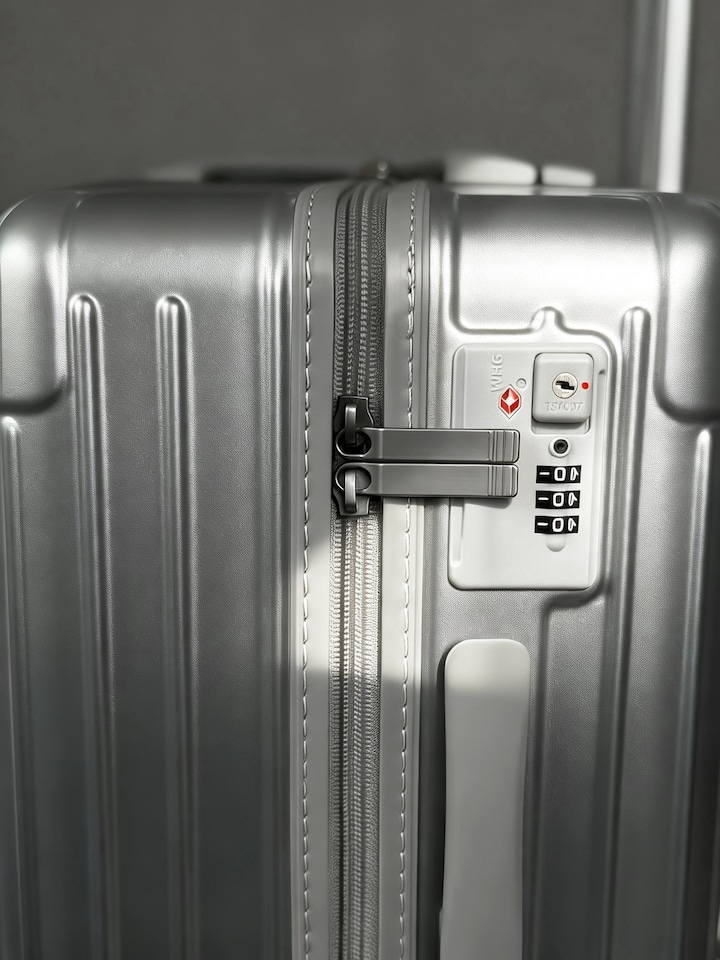 image 1 of Lightweight Hard Shell Check-In Suitcase with Cupholder | Large Size Luggage