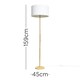 image 2 of ValueLights Single Stem Natural Light Wood Floor Lamp With White Drum Shade White