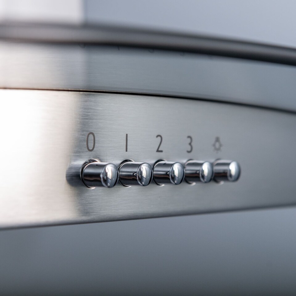 image 1 of SIA CGH60SS 60cm Stainless Steel Curved Glass Chimney Cooker Hood Extractor Fan | Silver