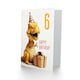 image 2 of T-Rex Dinosaur Party Hat Kids Age 6 Year Old Child Kids 6th Birthday Card