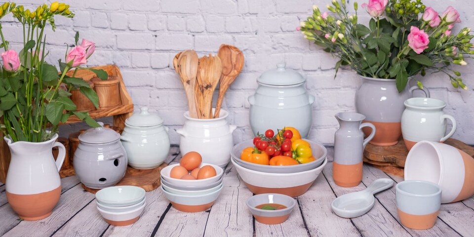 image 1 of Verano Spanish Ceramics Rustic Pastel Set of 4 Breakfast Cups - 14cm White | White | 14cm | 4