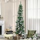 image 2 of HOMCOM 5.5FT Artificial Snow Dipped Christmas Tree mas Pencil Tree Holiday Home Indoor Decoration with Foldable Black Stand, Green