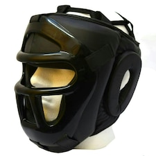 Sparring Head Guard With Detachable Grill - X Large | Black