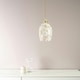 image 1 of ValueLights India White Confetti Glass with Gold Fitting Easy Fit Lamp Shade with LED Bulb