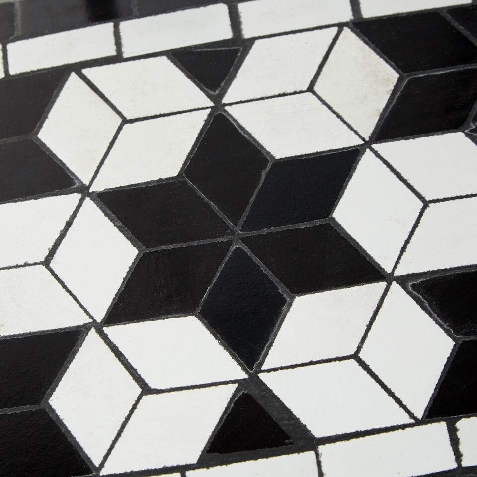 image 1 of Plant Stand - 3 levels, mosaic design | Black | black/white | 61 x 29 x 114 cm | 1