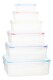 image 1 of Herrela 6pc Rectangular Food Containers with Airtight Lids