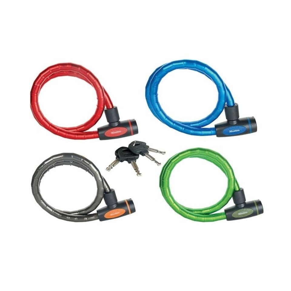 Master Lock Mixed Color Keyed Armoured Cable 1m X 18mm - Multi Colour - One Size