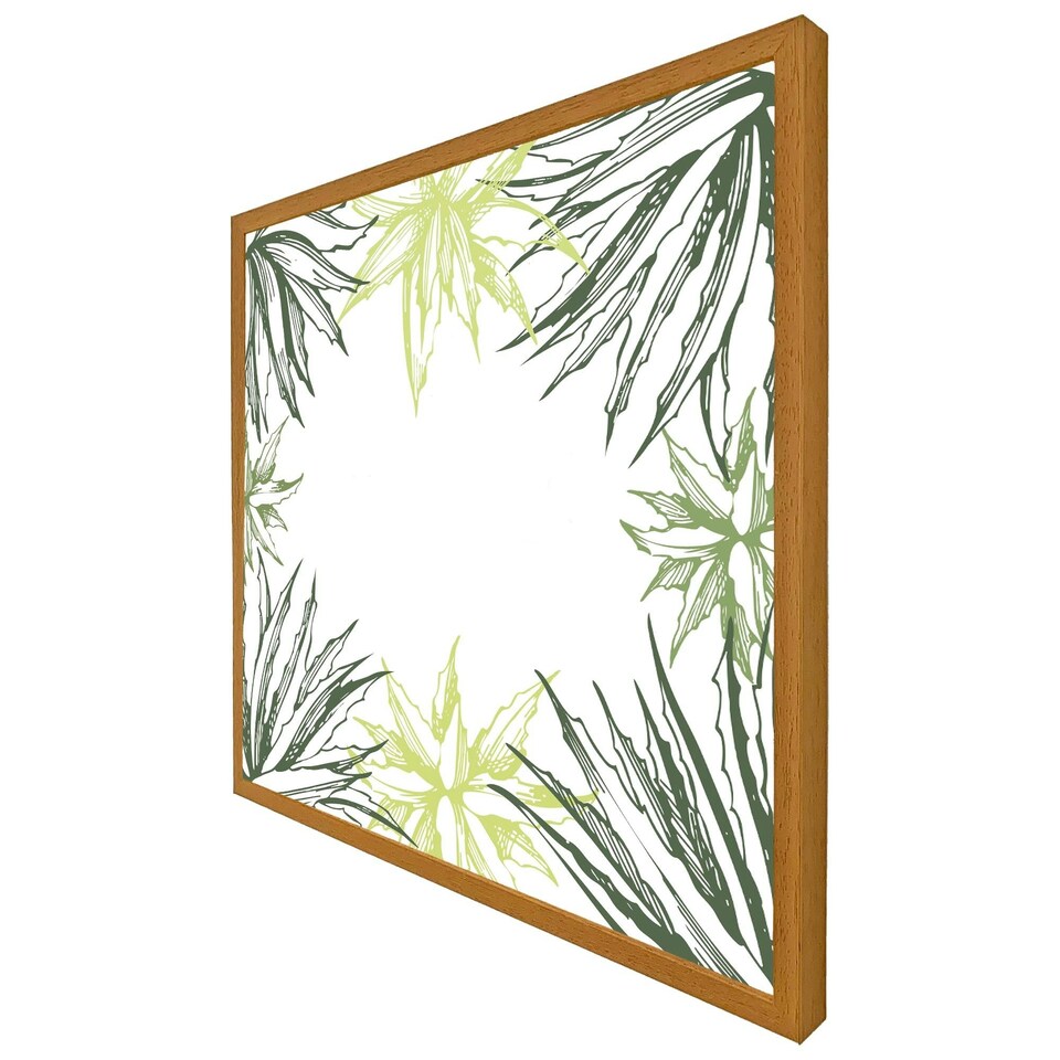 image 1 of Green leaf border (Picture Frame) Black | XS