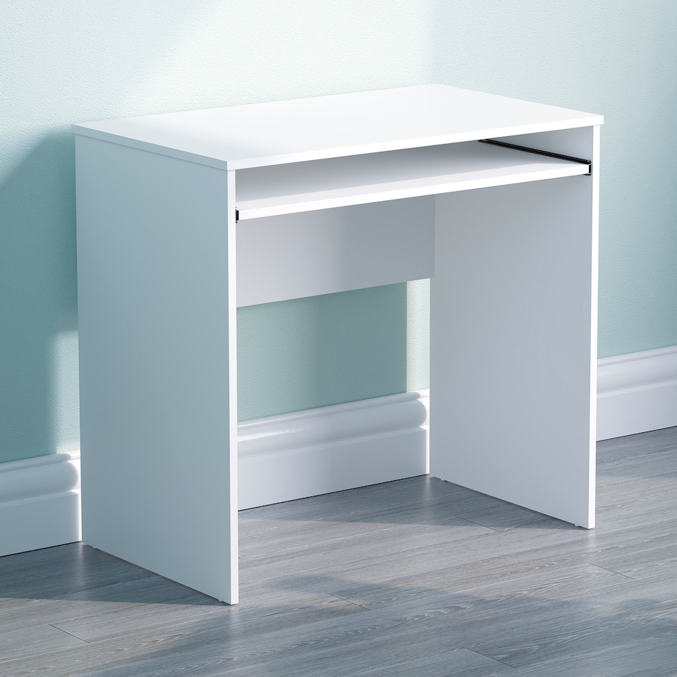 image 1 of Vida Designs Huby Computer Desk Compact Home Office Workstation, White