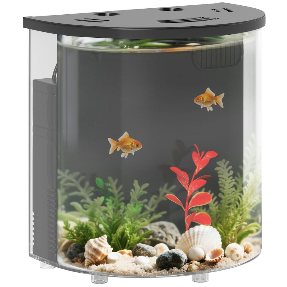 image 1 of PawHut Fish Tank, 3L Nano Aquarium Starter Kit with Filter System, LED Light