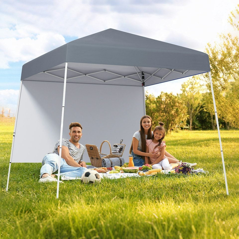 image 1 of COSTWAY 3m x 3m Pop up Canopy Tent Garden Gazebo Grey