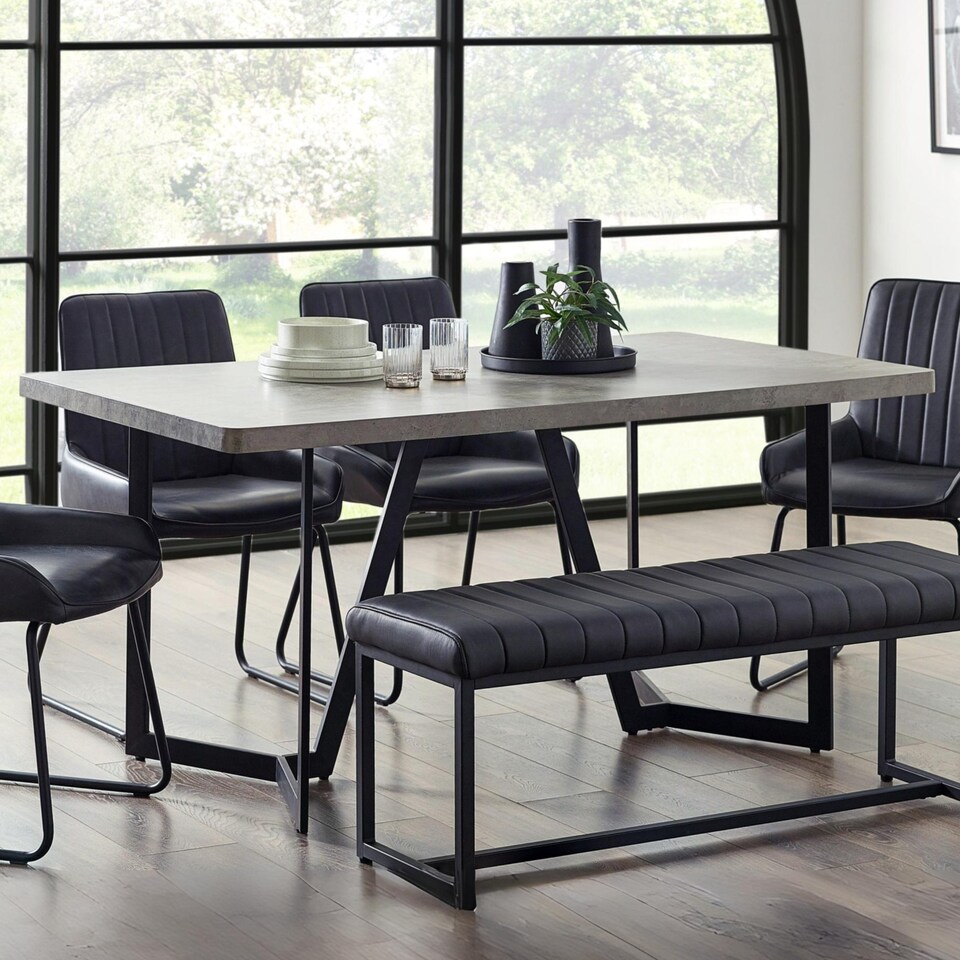 image 1 of Miller Concrete Effect Dining Table