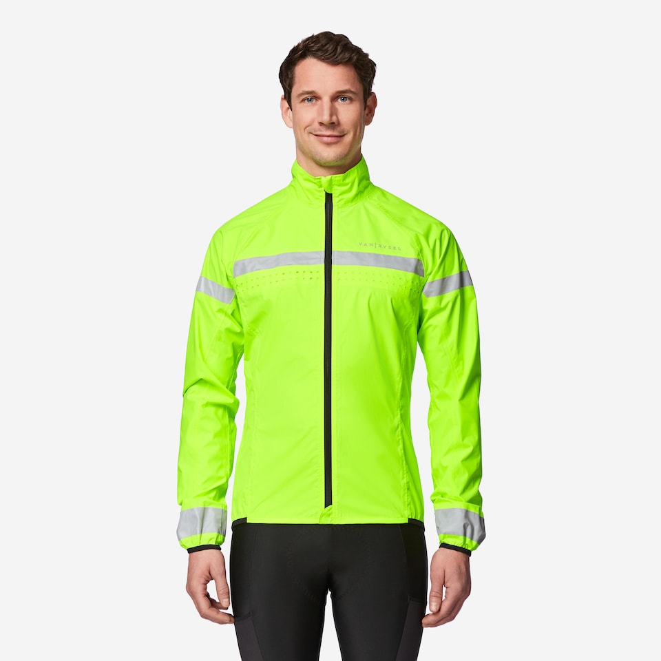 image 1 of Decathlon Men's Long-Sleeved Showerproof Road Cycling Jacket RC 120 Visible