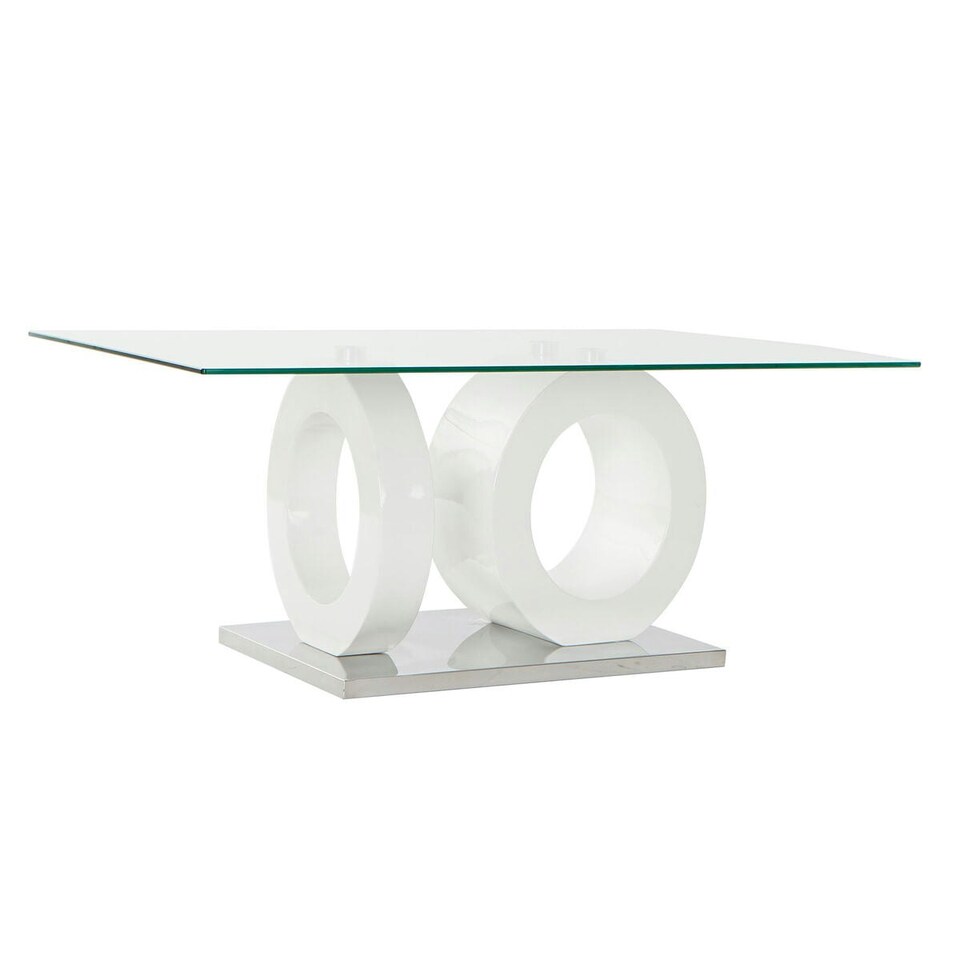 image 1 of Centre Table DKD Home Decor White Transparent Wood Crystal MDF Wood 110 x 60 x 45 cm N/A