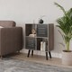 image 3 of Anthracite Oak 4-Cube Storage Unit with 2 Metal Doors and Legs | Black | Black & Black | 1