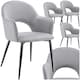 image 1 of Dining Chair Sasha- padded armchair in velvet look, continuous backrest - Set of 4 Grey | Light Grey