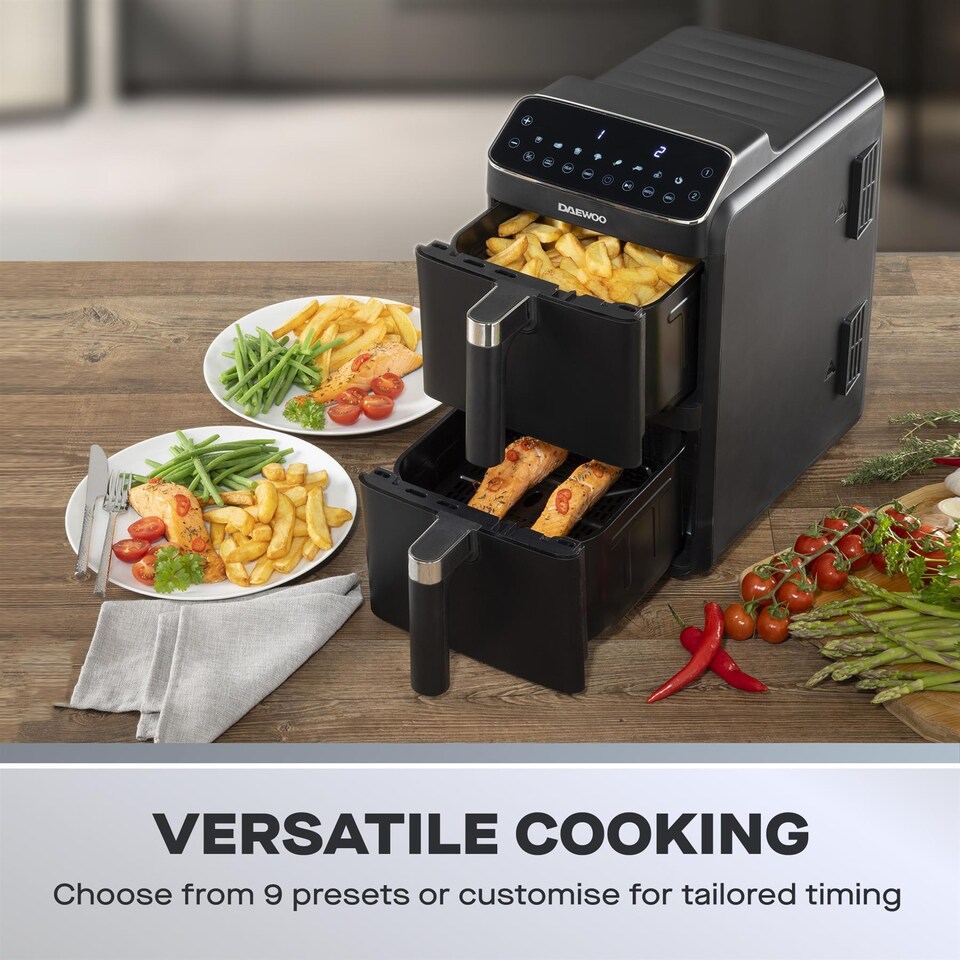image 1 of Daewoo 10L Dual Stack Air Fryer | Black | 10 Litres