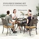 image 3 of Outsunny 5 Pieces Cast Aluminium Garden Dining Set with Parasol Hole, Bronze 