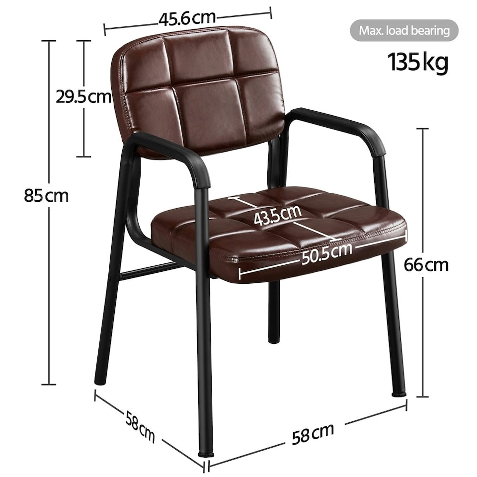 image 1 of Yaheetech 2pcs Office Reception Upholstered Chairs for Home & Office Black Brown