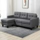 image 1 of Portofino 3 Seater Corner Sofa, Chaise Lounge Furniture with Reversible Ottoman Footstool or Chaise Grey
