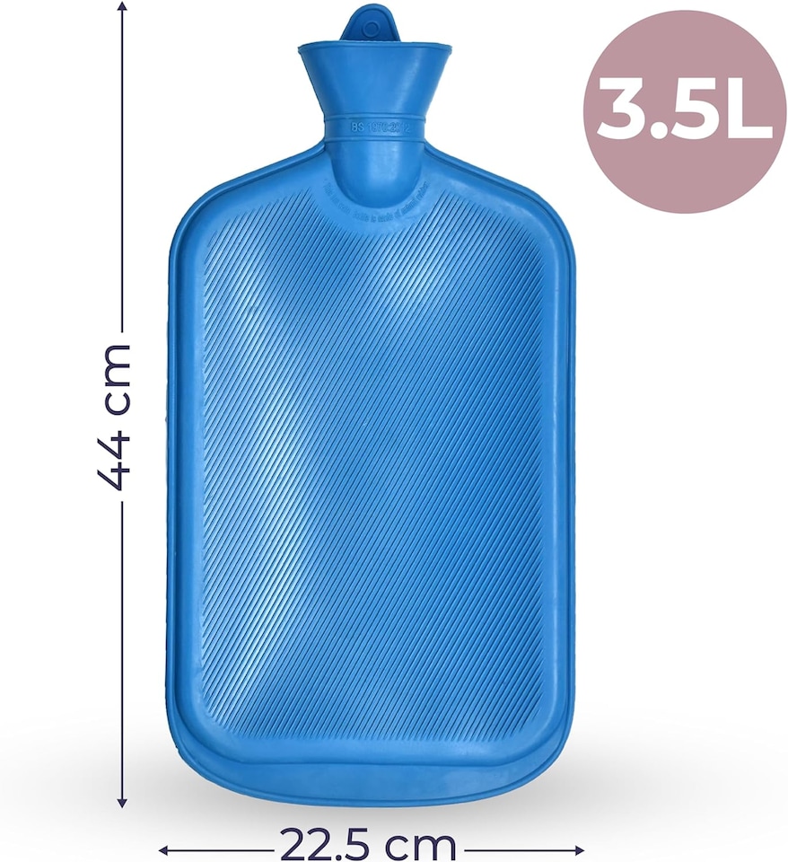 image 1 of 1L Hot Water Bottle - Luxury, Soft and Washable Hot Water Bag for Hot and Cold Compress