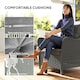 image 4 of Outsunny 2 Pieces Rattan Garden Chairs, Cushioned Rattan Chairs Grey | Dark Grey