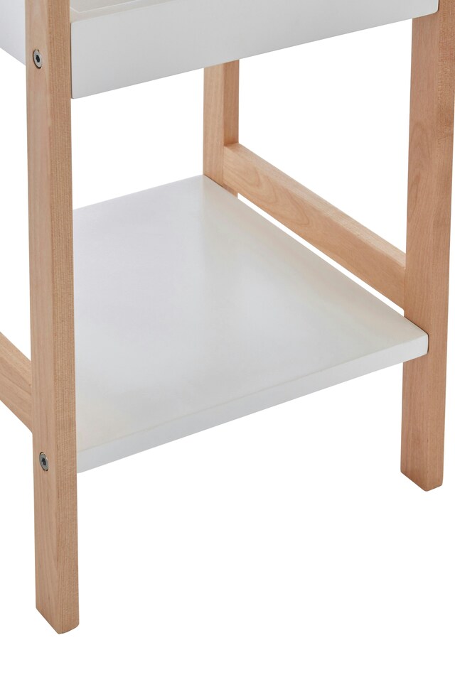 image 1 of ARLA 3 Tier  Bathroom Shelf Unit With Birchwood Frame | Cream