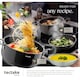 image 3 of Dinnerware Set for 6 People with Plates, Bowls, Utensils, Pots and Pans | Grey | grey/black | 45 pc | 1