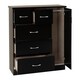 image 2 of Nevada 5 Drawer Low Wardrobe - L46 x W117 x H115 cm - Black Gloss Black