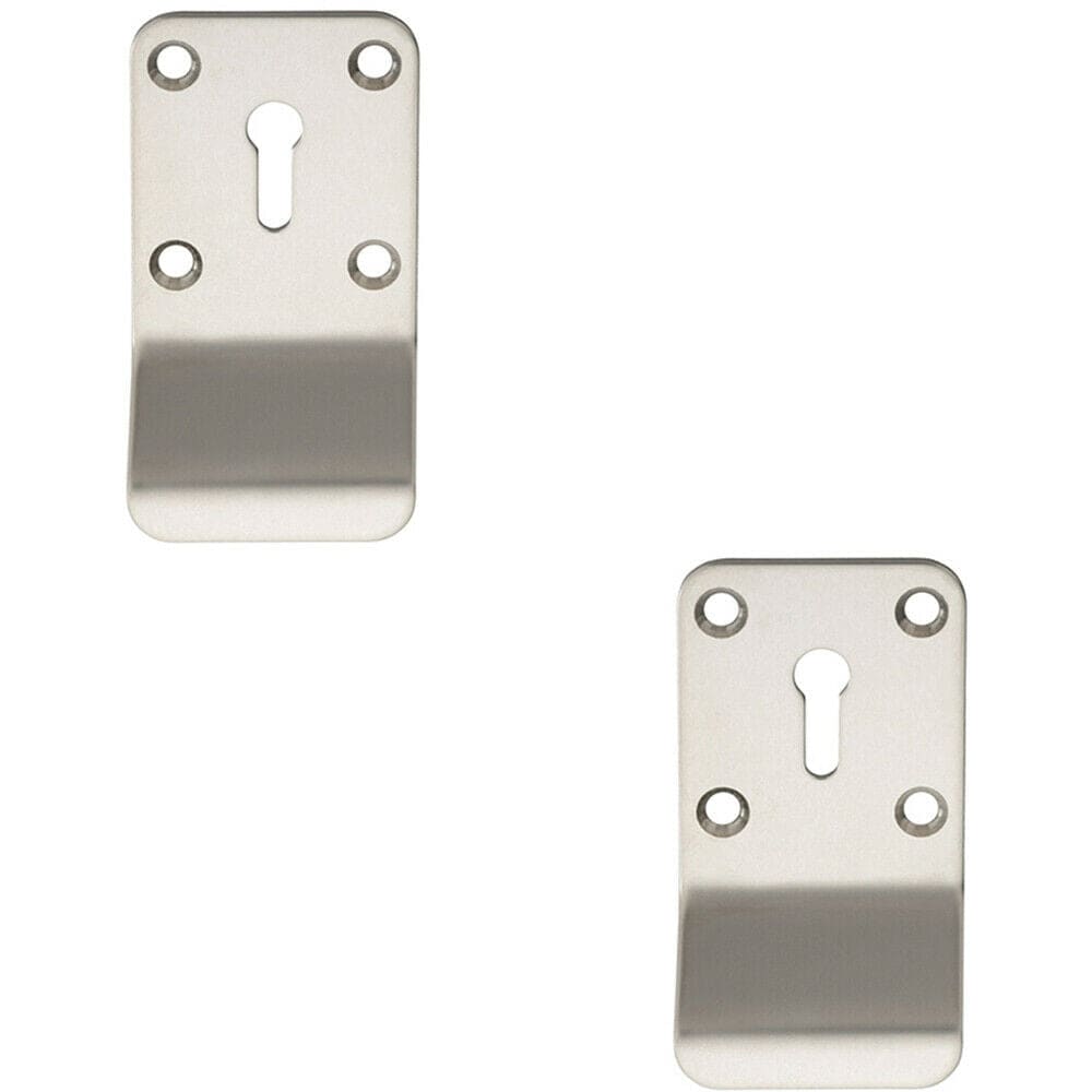 2x Standard Lock Cylinder Pull Handle 78.5 x 43mm Bright Stainless Steel