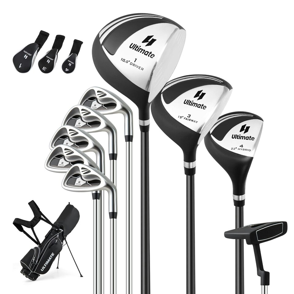 image 1 of COSTWAY Men's Complete Golf Clubs Package Set 10 Pieces Black