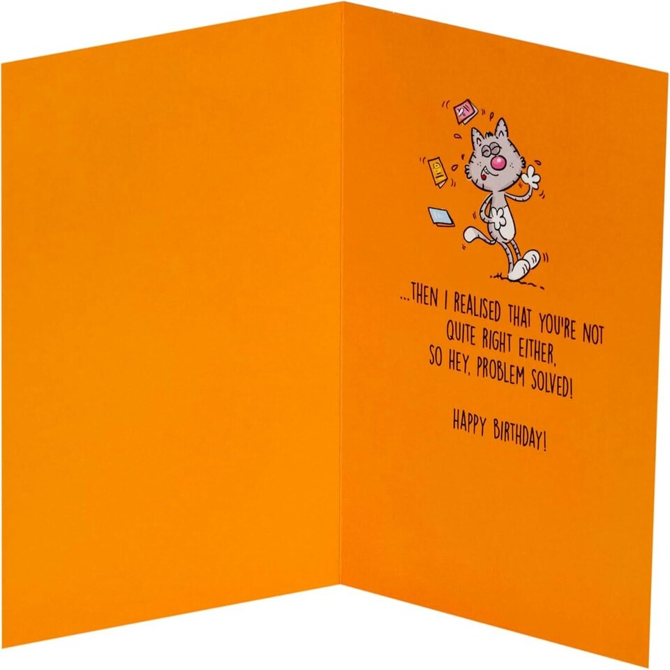 image 1 of Funny Cheeky Cat Design Giggles Birthday Card