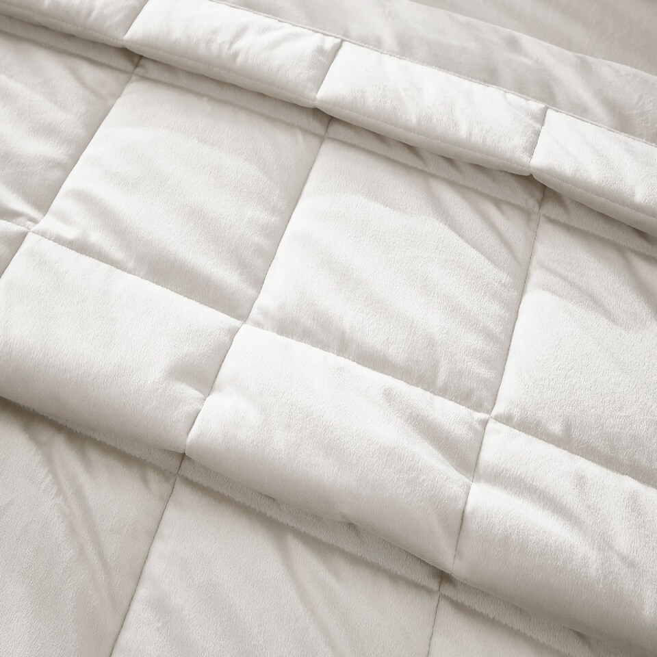 image 1 of Catherine Lansfield Kingsley Matt Velvet Quilted Bedspread | Cream | One Size