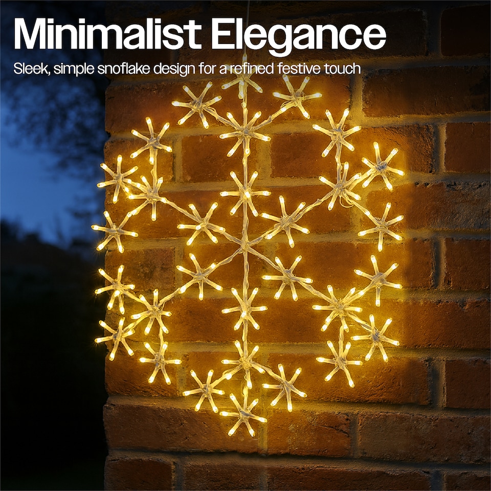 image 1 of 50cm 180Warm White LED Metal Snow Flake 3m lead Outdoor