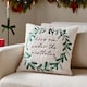 image 1 of Furn Mistletoe Wreath Embroidered Cushion | Multi | Multicolour
