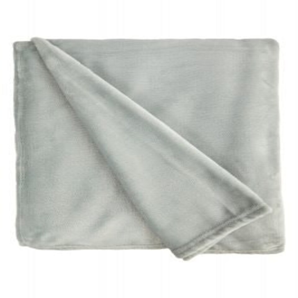 image 1 of Plush Collection Flannel Fleece Super Soft Throw in Silver (55" x 71") Grey | Grey