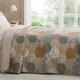 image 1 of Catherine Lansfield Floral Patchwork Quilted Bedspread | Cream | Natural | One Size